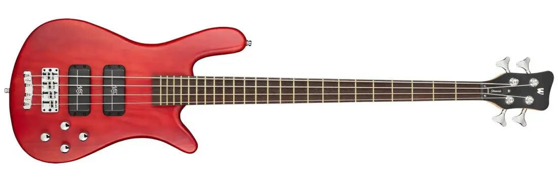 Warwick RockBass Streamer Standard 4 String Bass Guitar with Gig Bag - Burgundy Red Transparent Satin RB151401PACARFR