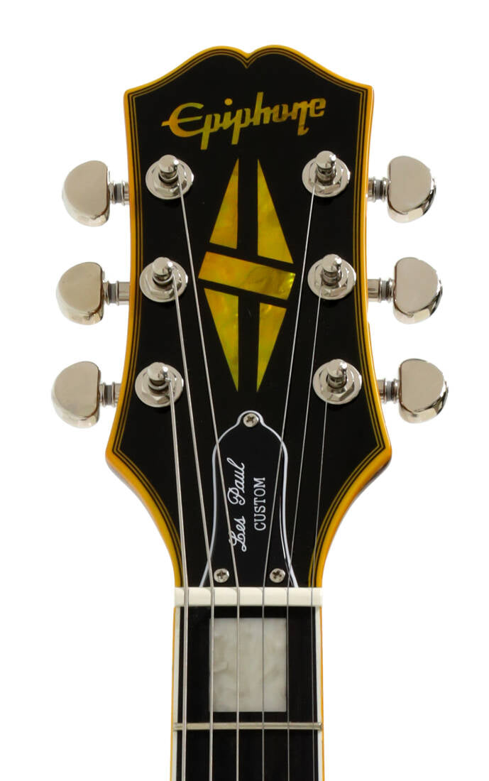 Epiphone Les Paul Custom Widow Electric Guitar with Gigbag - Yellow EILPCWYBNH