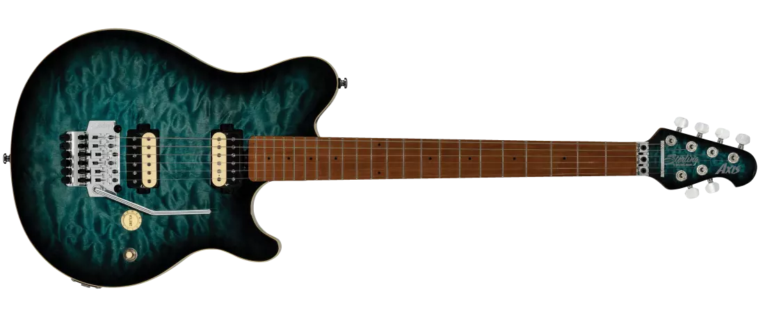 Sterling by Music Man Axis Electric Guitar with Quilted Maple Top - Yucatan Blue AX50QM-YUB-M2