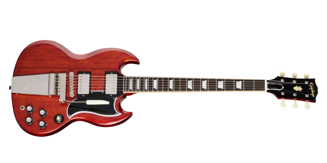 Epiphone 1964 SG Standard Reissue Electric Guitar with Maestro Vibrola - Cherry Red ECSGR4CHNH SERIAL NUMBER 24121524433 - 7.6 LBS