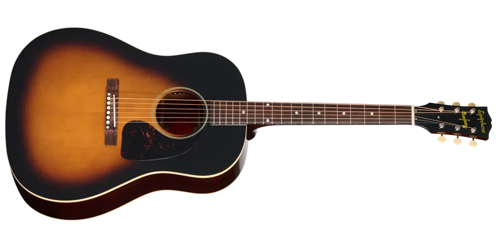 Epiphone 1942 Banner J-45 J45 Reissue Acoustic/Electric Guitar with Hardshell Case - Vintage Sunburst ECJ45RVSNNH