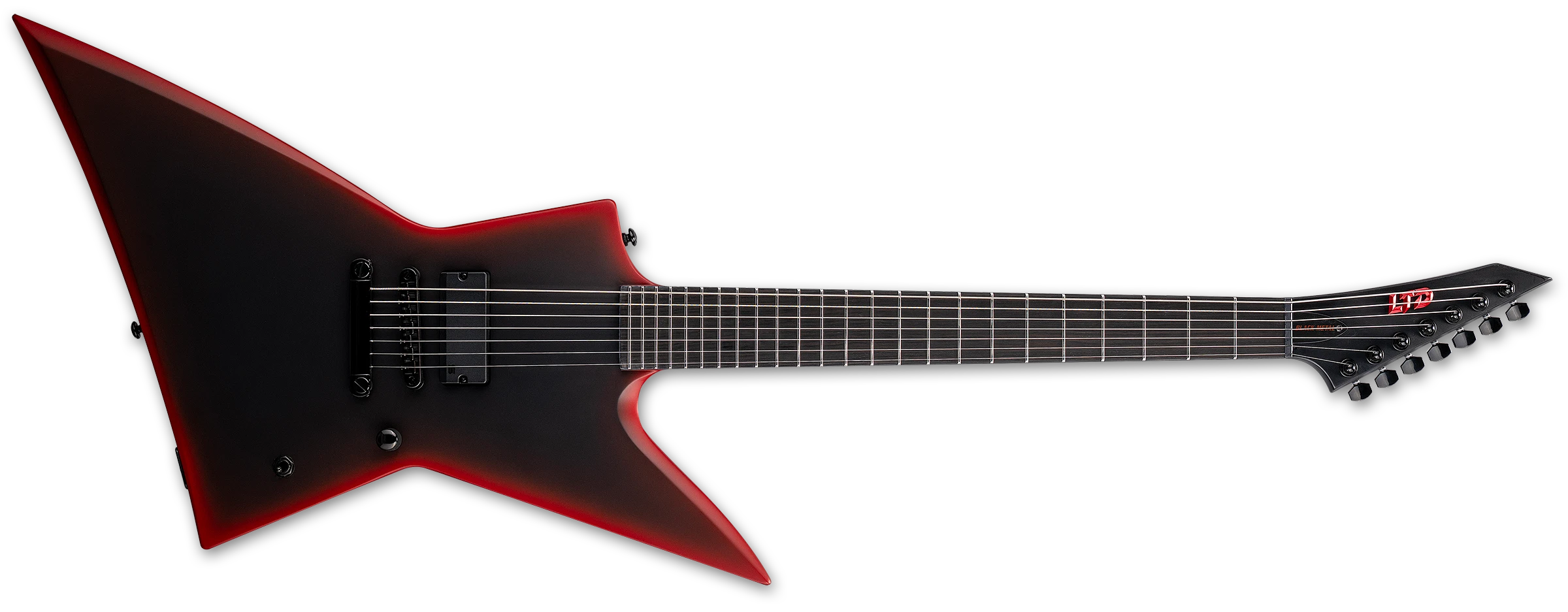 ESP LTD EXL-7 BARITONE BLACK METAL BLACK RED BURST SATIN LEXL7BBKMIIBLKREDBS