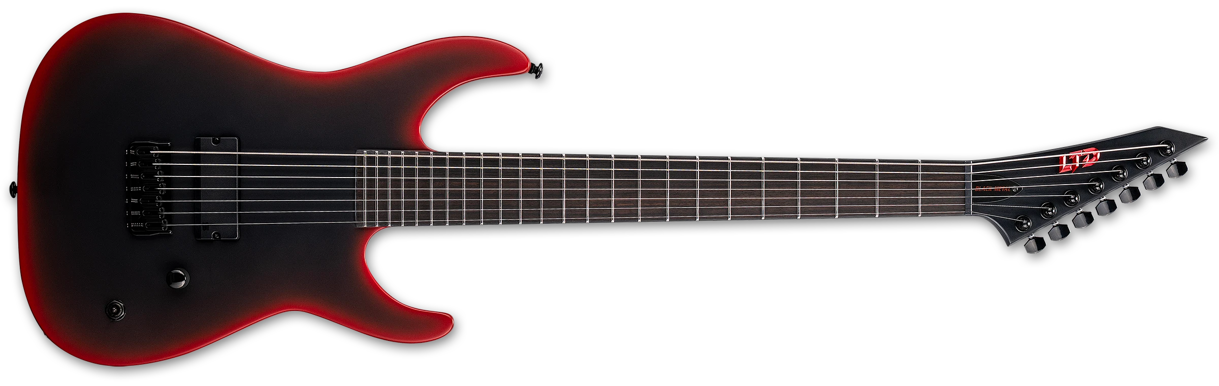 ESP LTD M-7HT BARITONE 7 STRING BLACK METAL BLACK RED BURST SATIN LM7BHTBKMIIBLKREDBS