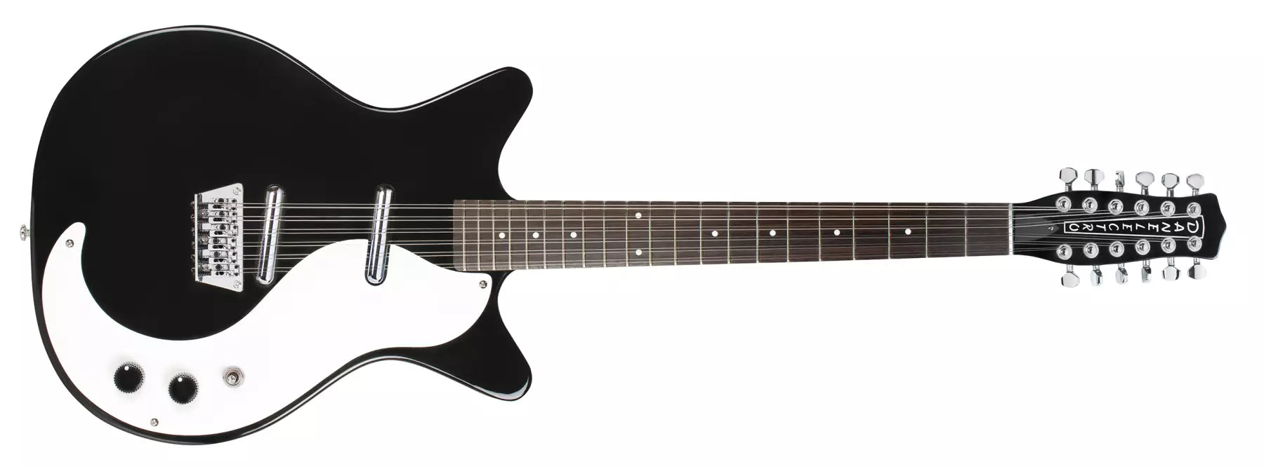 Danelectro 59 12 String Electric Guitar with NOS Lipstick Pickups - Black D5912-BLACK
