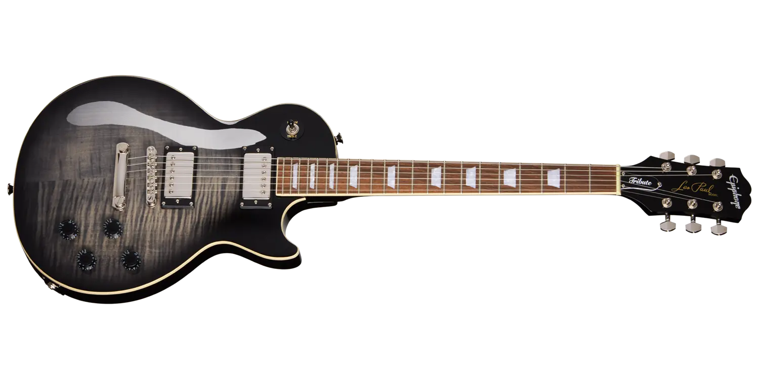 Epiphone Les Paul Tribute Plus Electric Guitar - Transparent Ebony Burst E1LPTPEBBNH