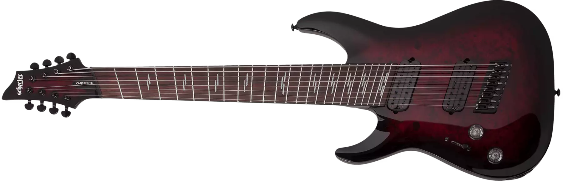 Schecter Omen Elite-8 Multiscale 8-String Left-Handed Electric Guitar, Black Cherry Burst 2469-SHC