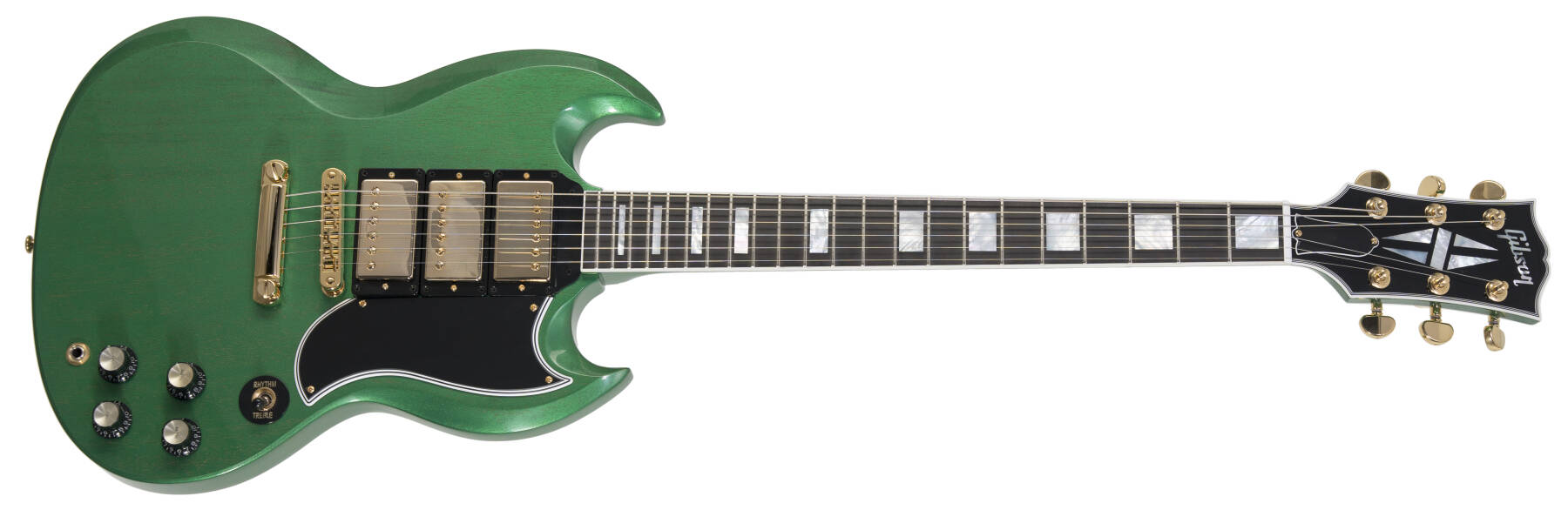 Gibson Custom Shop SG Custom 3-Pickup VOS Electric Guitar with Hardshell Case - TV Planet Green CUS24327