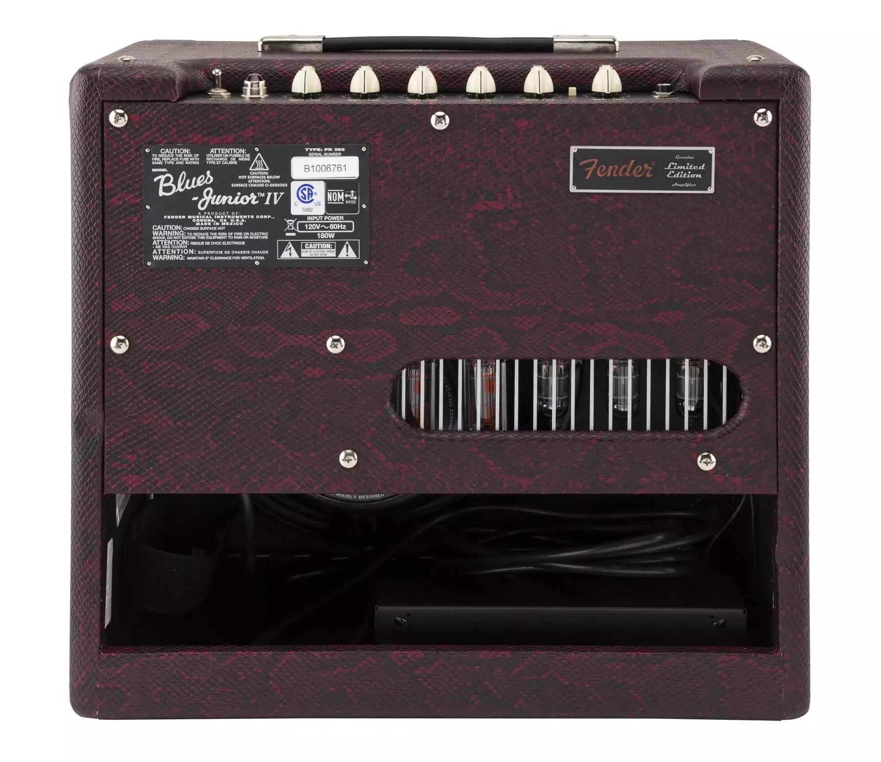 Fender Limited Edition Blues Junior IV 1x12 Combo Amp - Red Snakeskin 2231500097