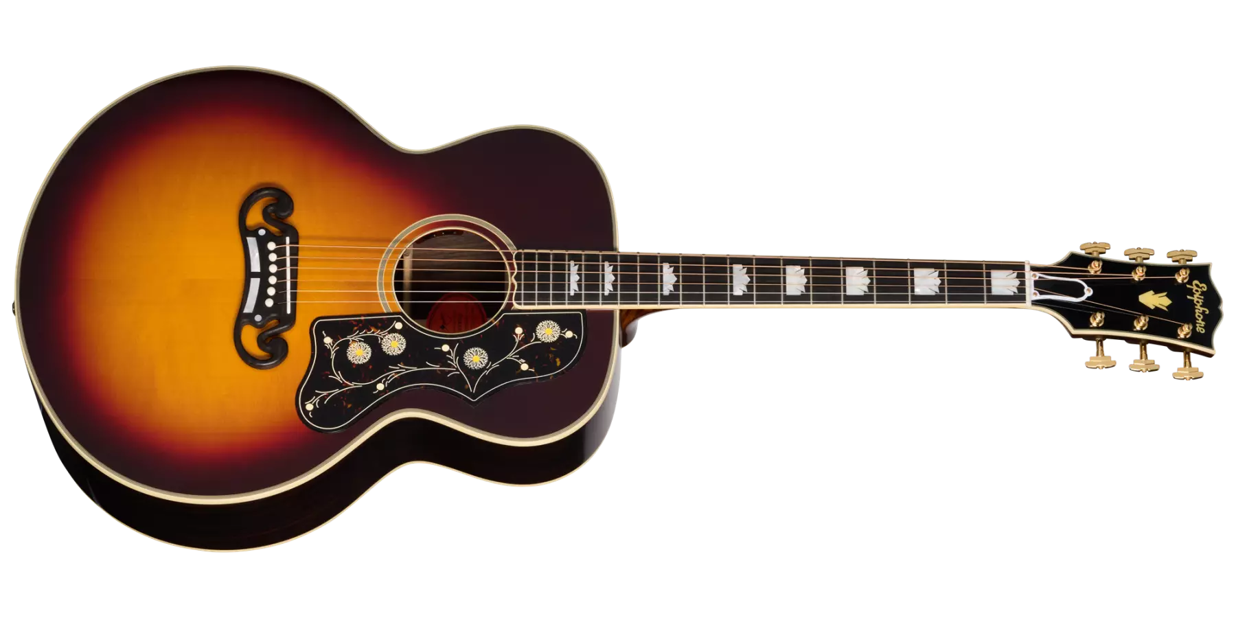 Epiphone Pre-War SJ-200 Rosewood Reissue Acoustic/Electric Guitar with Hardshell Case - Vintage Sunburst ECPW200VSGH