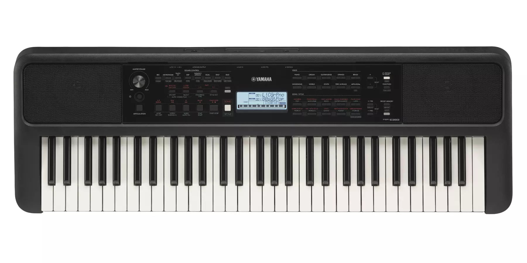 Yamaha PSR-E383 61-key Portable Touch Sensitive Keyboard w/Adaptor PSRE383