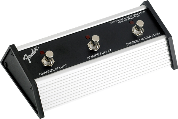 Fender 3 Button Footswitch with Drive Select Chorus On Off  Reverb On Off with Quarter inch Jack