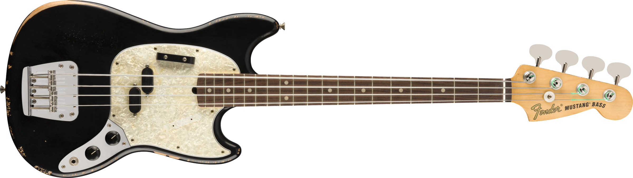 Fender JMJ Road Worn Mustang Bass Black F-0144060306 — L.A. Fender JMJ Road Worn Mustang Bass Black F-0144060306 — L.A.