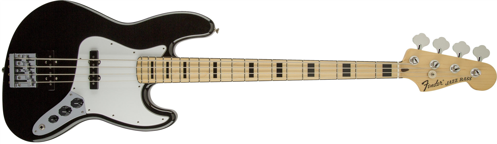 Fender Geddy Lee Jazz Bass Maple Fingerboard Black 3 Ply White Pickguard 0147702306