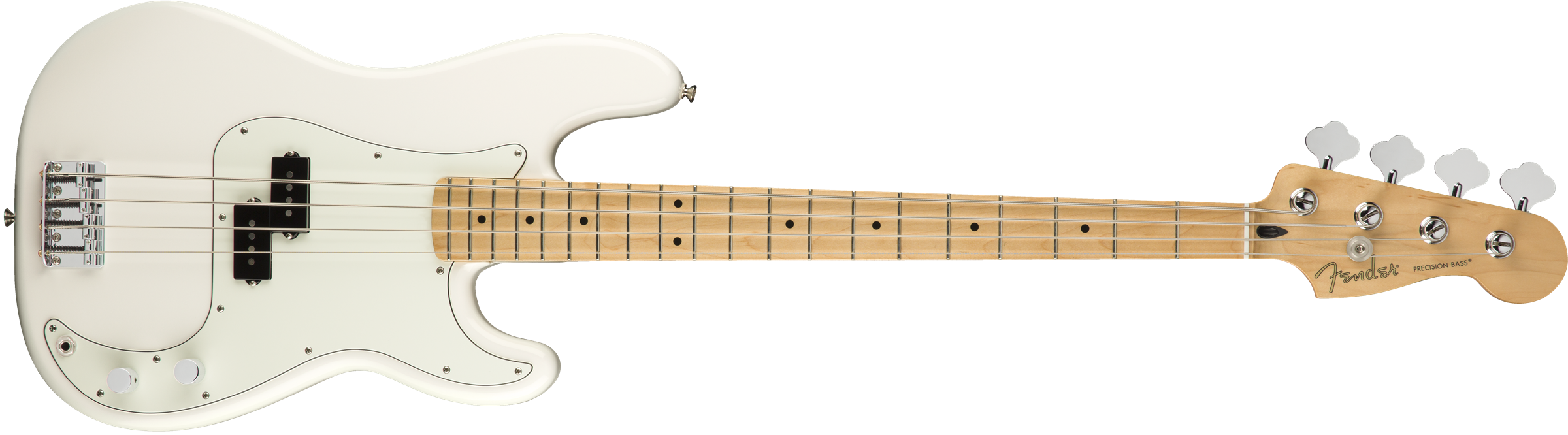 014980251　Maple　Fingerboard,　—　Bass,　White　Music　Precision　Player　Fender　Polar
