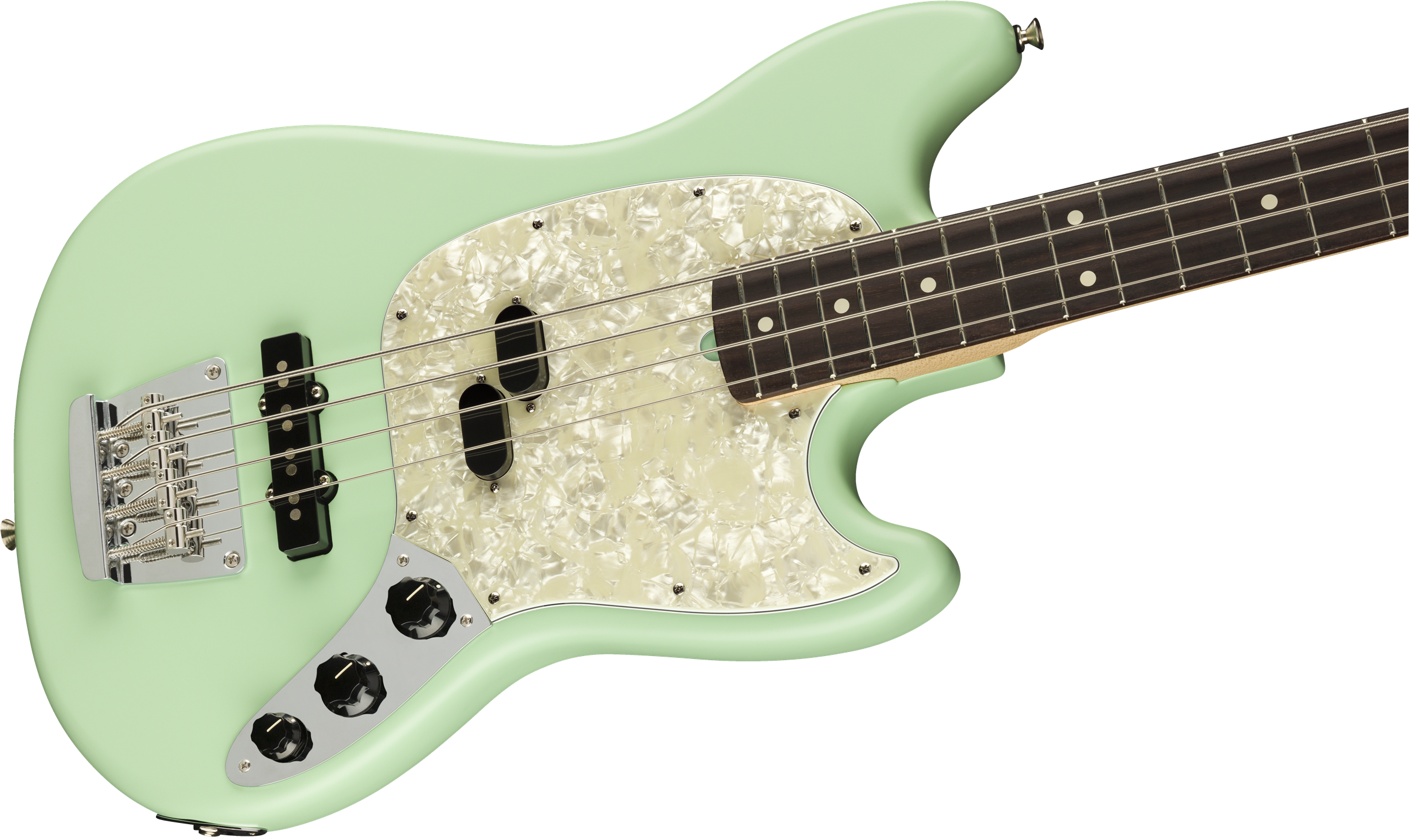 Fender American Performer Mustang Bass Rosewood Fingerboard - Satin Surf Green 0198620357