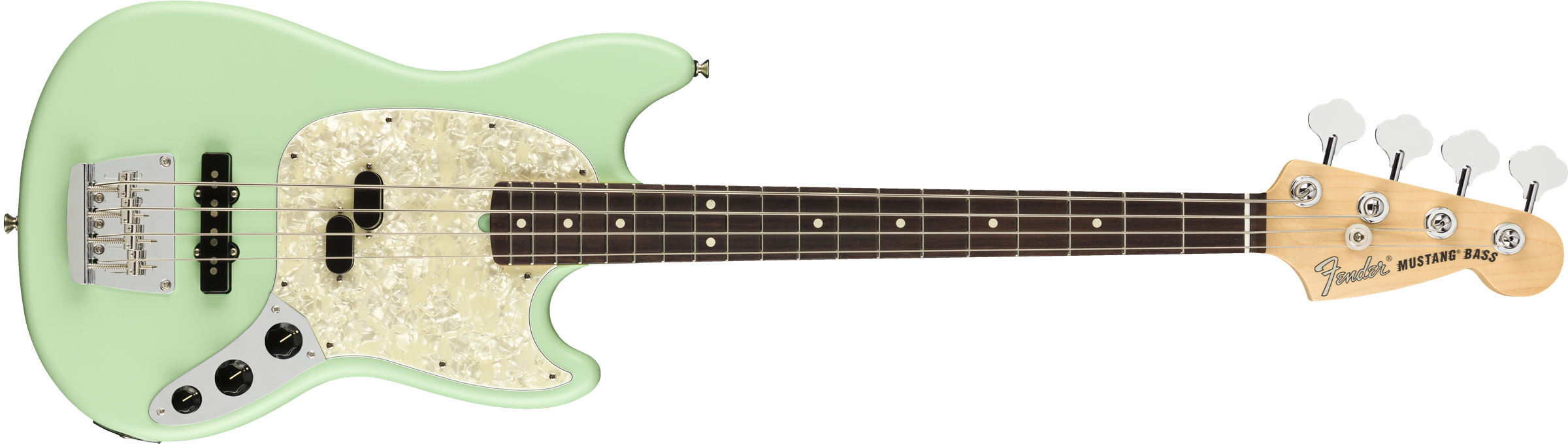 Fender American Performer Mustang Bass Rosewood Fingerboard - Satin Surf Green 0198620357