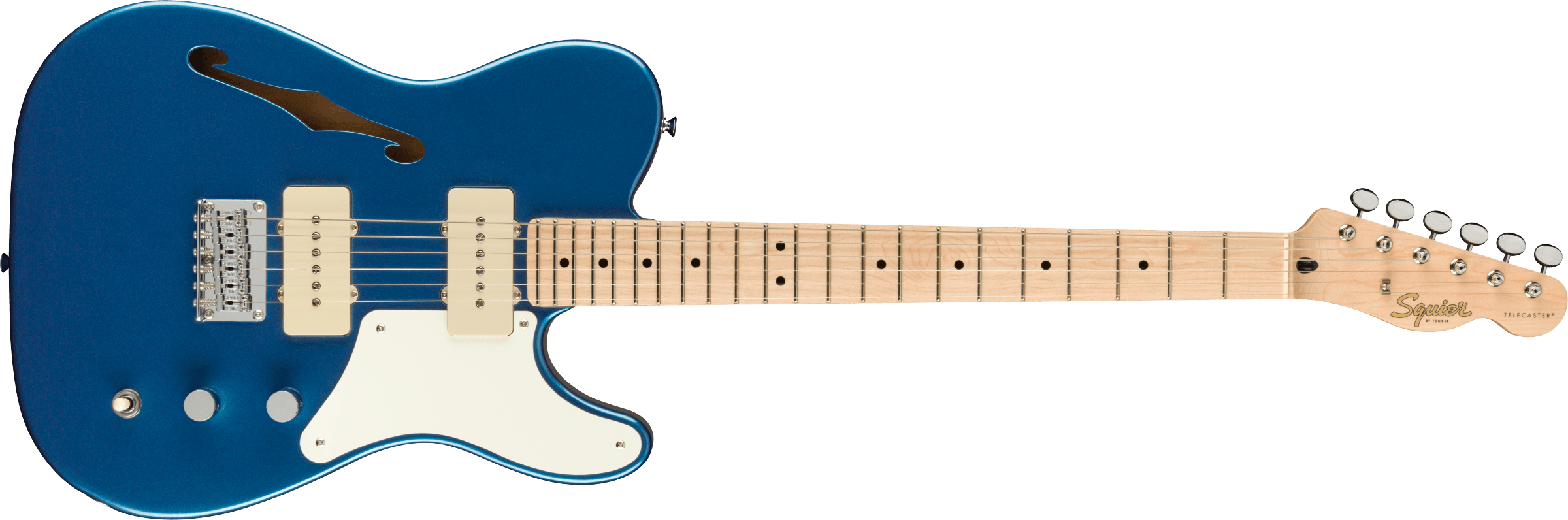 Squier Paranormal Cabronita Telecaster Thinline Maple Fingerboard Parchment Pickguard, Lake Placid Blue F-0377020502