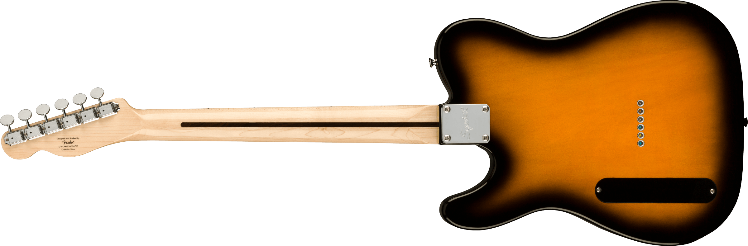 SQUIER  Paranormal Cabronita Telecaster Thinline Maple Fingerboard Gold Anodized Pickguard, 2-Color Sunburst F-0377020503