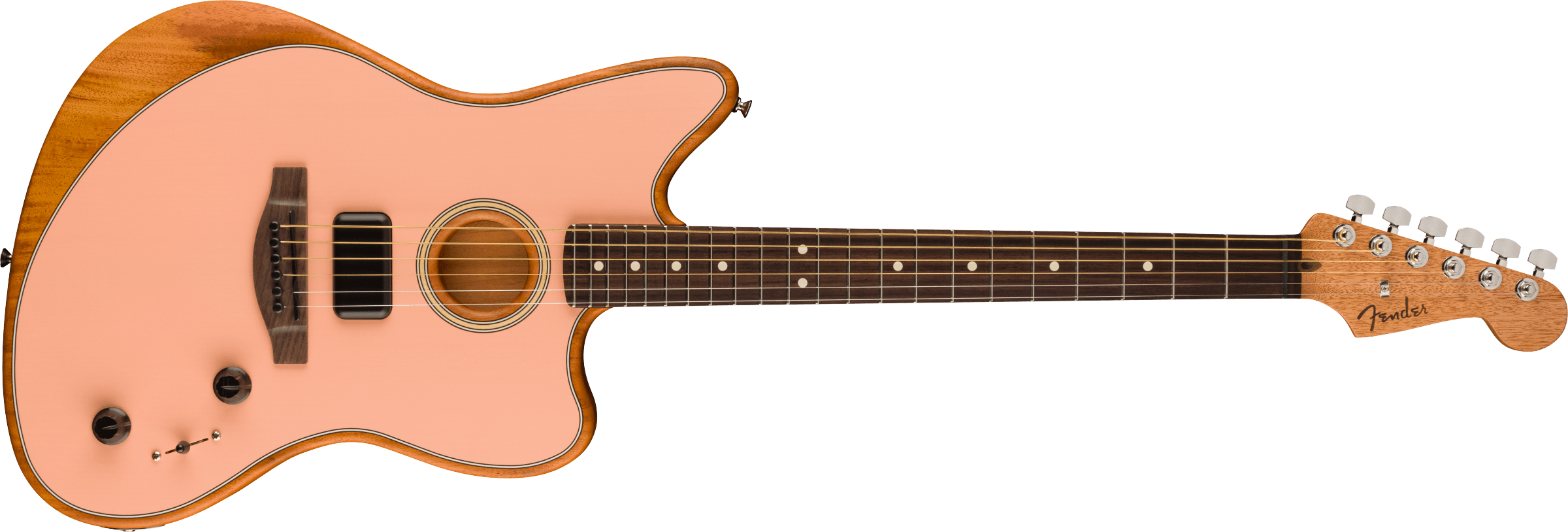 Fender Acoustasonic Player Jazzmaster Rosewood Fingerboard, Shell Pink