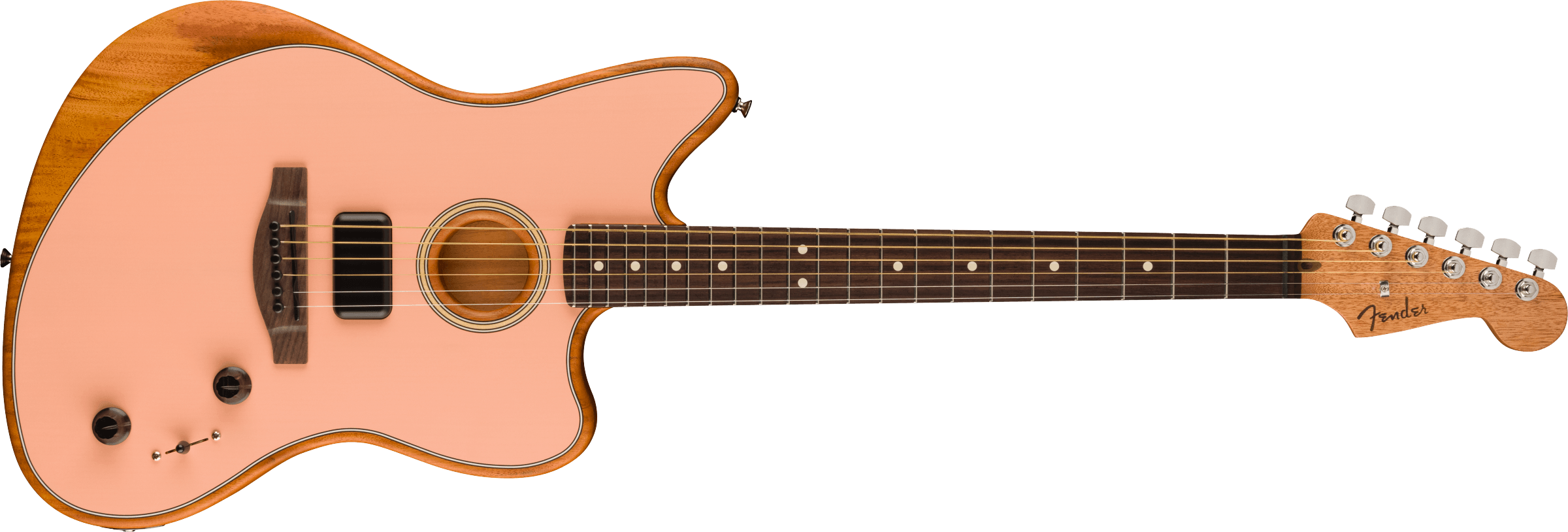 Fender Acoustasonic Player Jazzmaster Rosewood Fingerboard, Shell Pink 0972233156