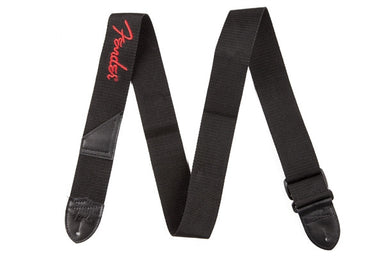 Fender® 2" Black Poly Strap w/ Red Fender® Logo 0990662015 - L.A. Music - Canada's Favourite Music Store!