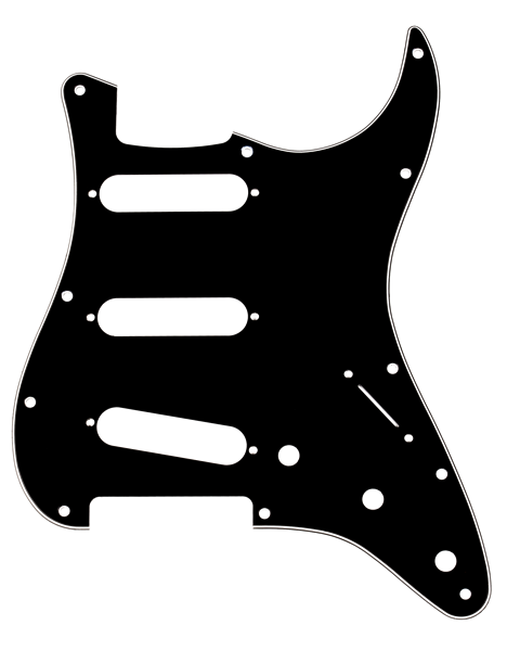Fender PG, STRAT B/W/B 11-HOLE, STD 3-PLY F-0991359000