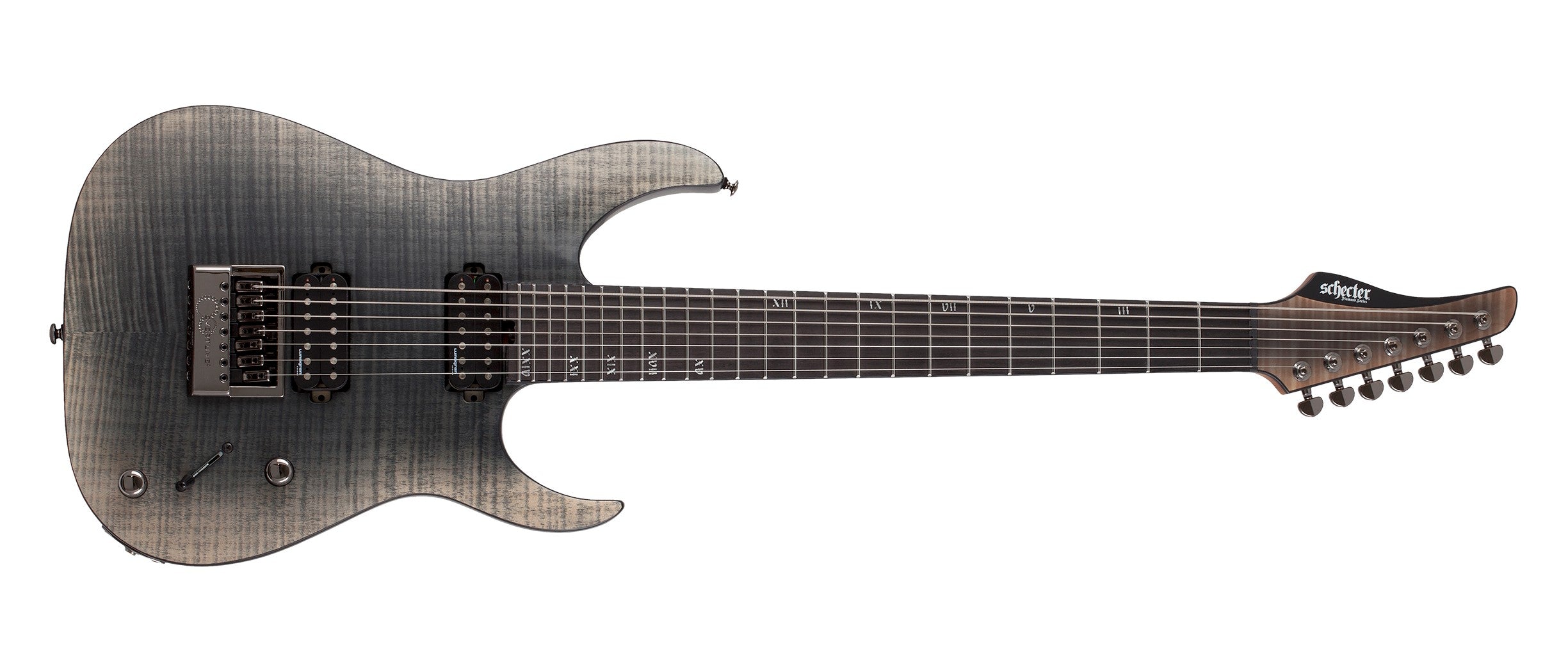 Schecter Banshee Mach-7 7-String Evertune Electric Guitar Fallout Burst Finish 1415-SHC