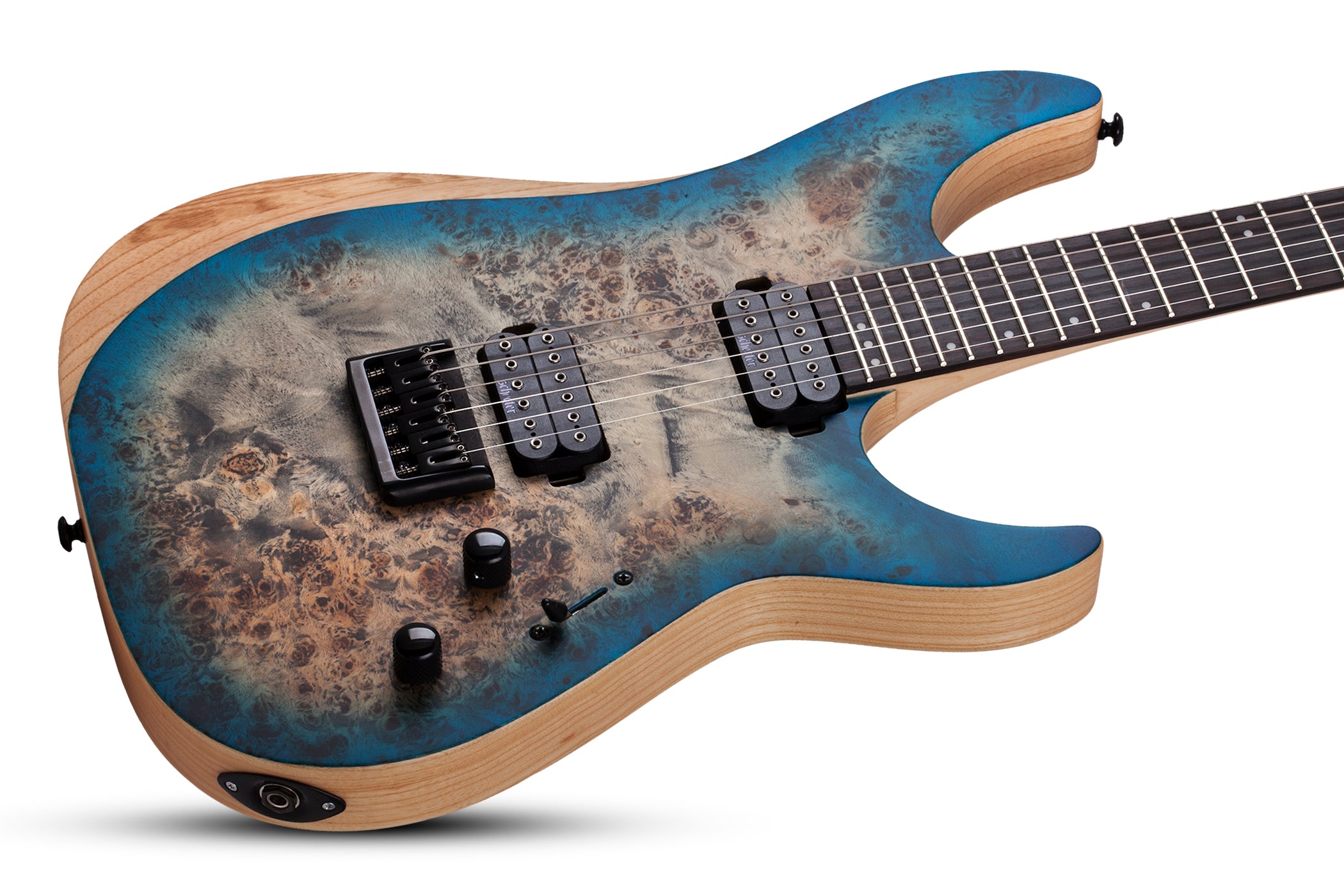 Schecter REAPER Electric Guitar with Swamp Ash Body Poplar Burl Top - Satin Sky Burst 1501-SHC