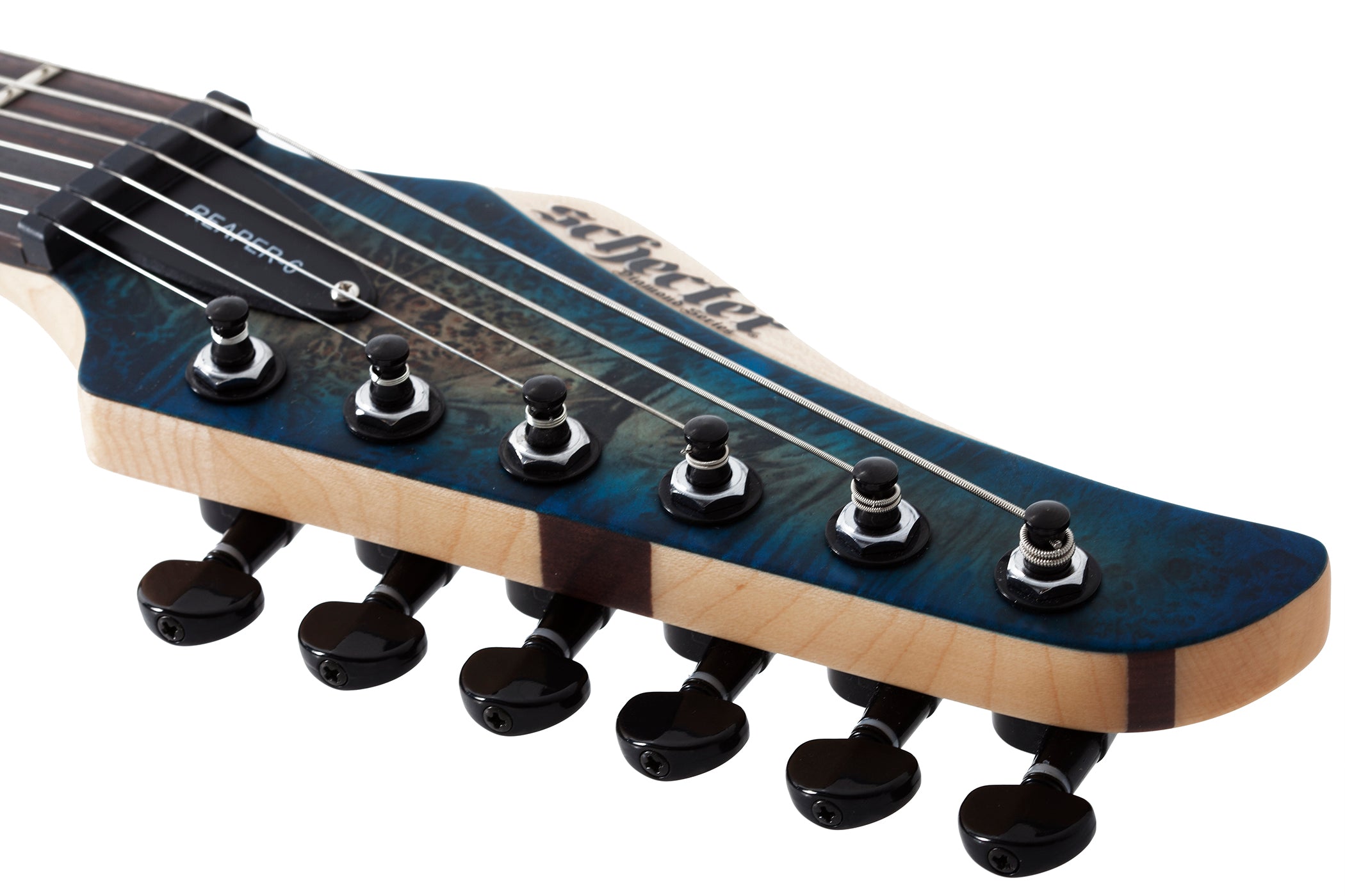 Schecter REAPER Electric Guitar with Swamp Ash Body Poplar Burl Top - Satin Sky Burst 1501-SHC SERIAL NUMBER IW24050416 - 6.8 LBS