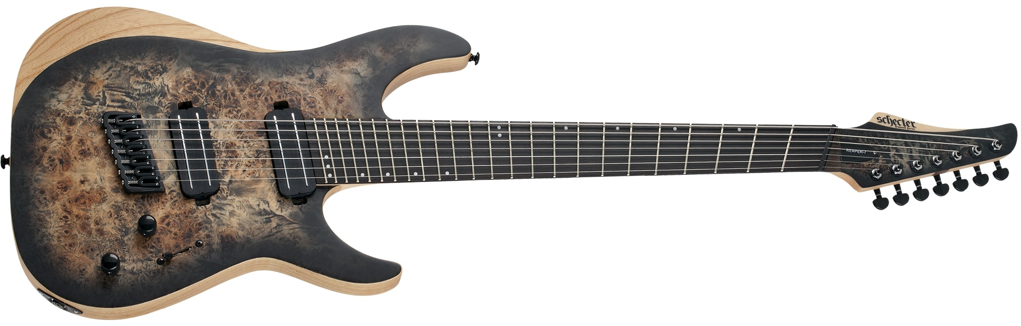 Schecter Reaper-7 Multiscale Electric Guitar in Charcoal Burst 1509-SHC