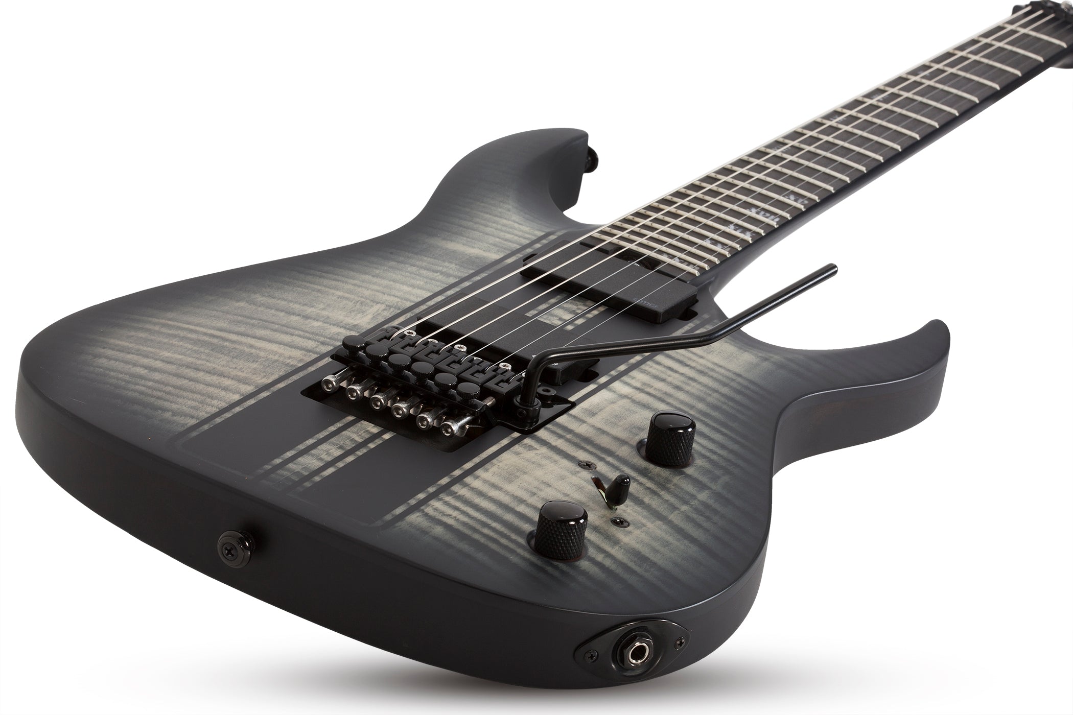 Schecter BANSHEE GT-FR Satin Charcoal Burst with Racing Stripes 1522-SHC