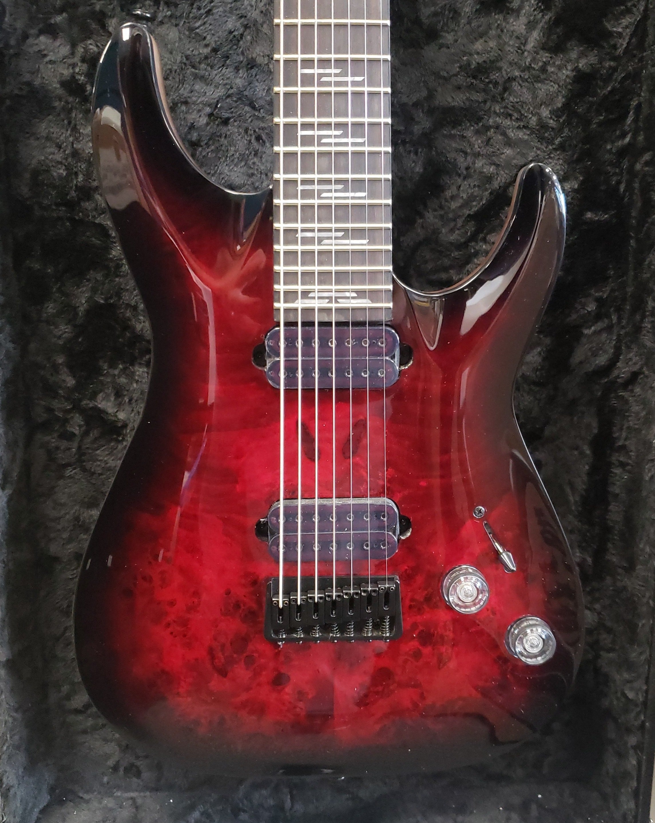 Schecter Omen Elite-7 7 String Electric Guitar Black Cherry Burst 2456-SHC SERIAL NUMBER WI21033078 - 6.2 LBS