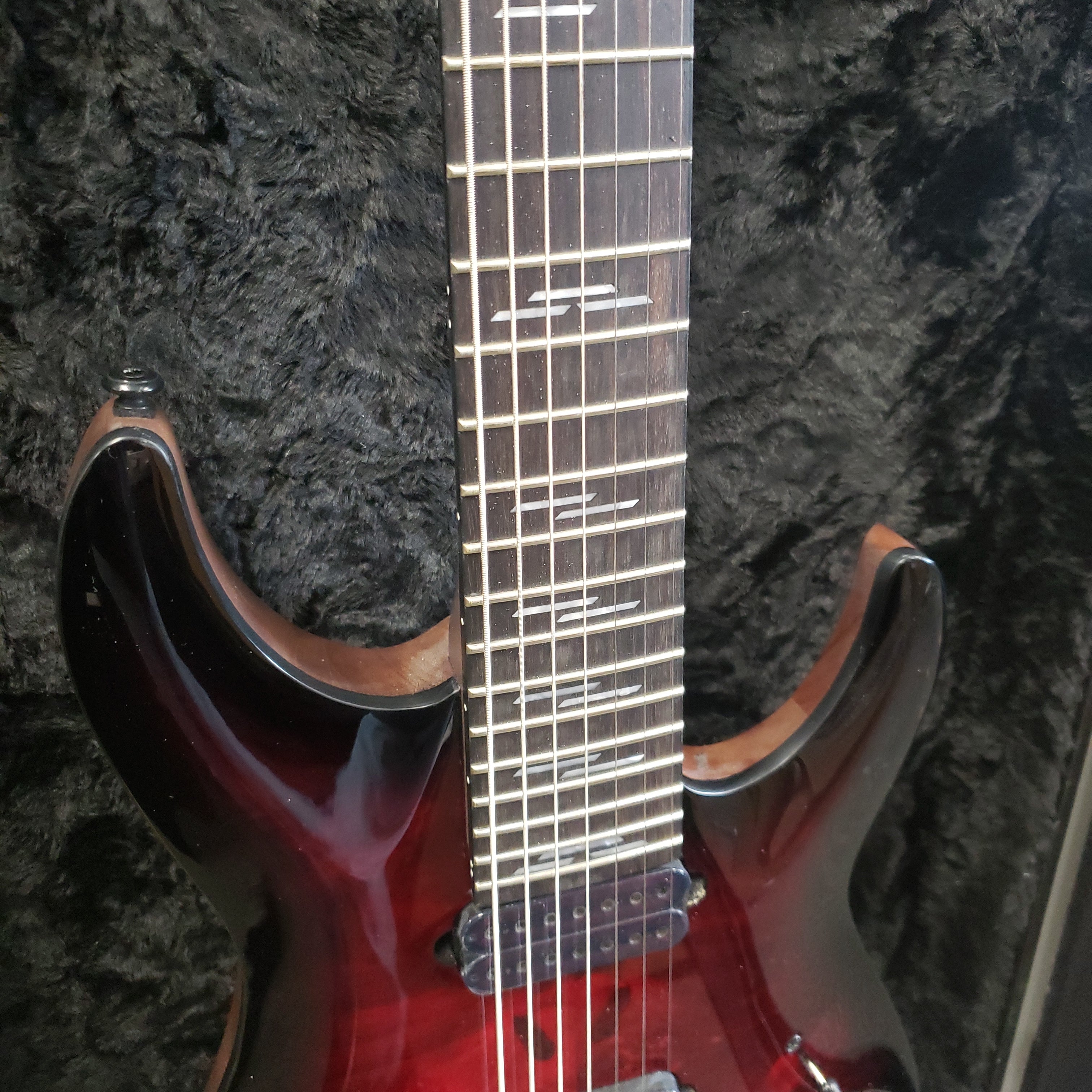 Schecter Omen Elite-7 7 String Electric Guitar Black Cherry Burst 2456-SHC SERIAL NUMBER WI21033078 - 6.2 LBS