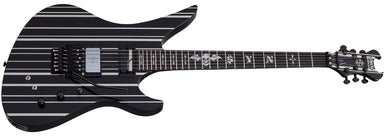 Schecter Synyster Gates Custom-S Ebony Board Electric Guitar, Gloss Black with Silver Stripes 1741-SHC
