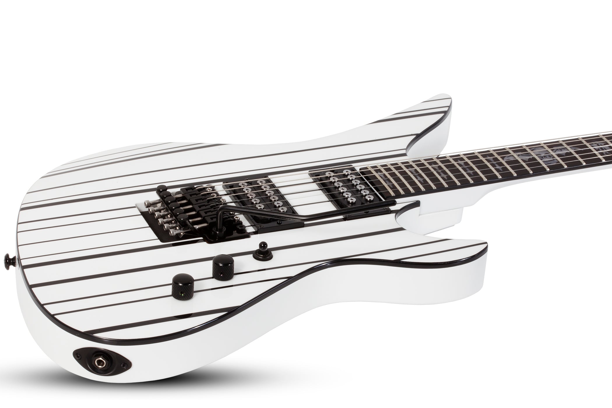 Schecter Synyster Standard Electric Guitar Gloss White with Black Pinstripes 1746-SHC