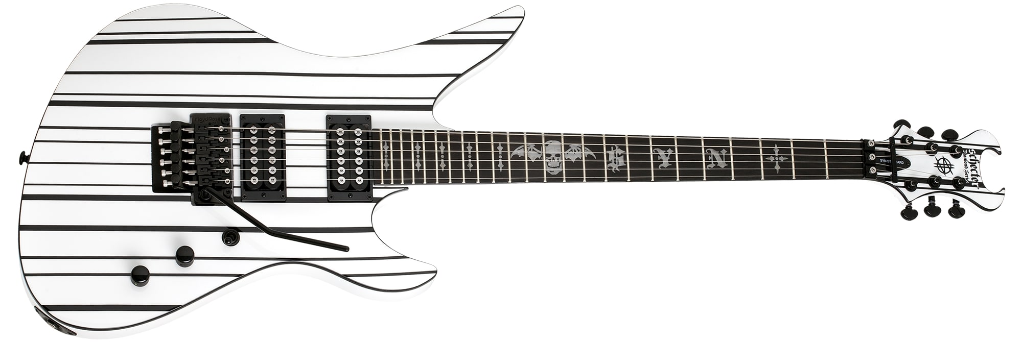 Schecter Synyster Standard Electric Guitar Gloss White with Black Pinstripes 1746-SHC