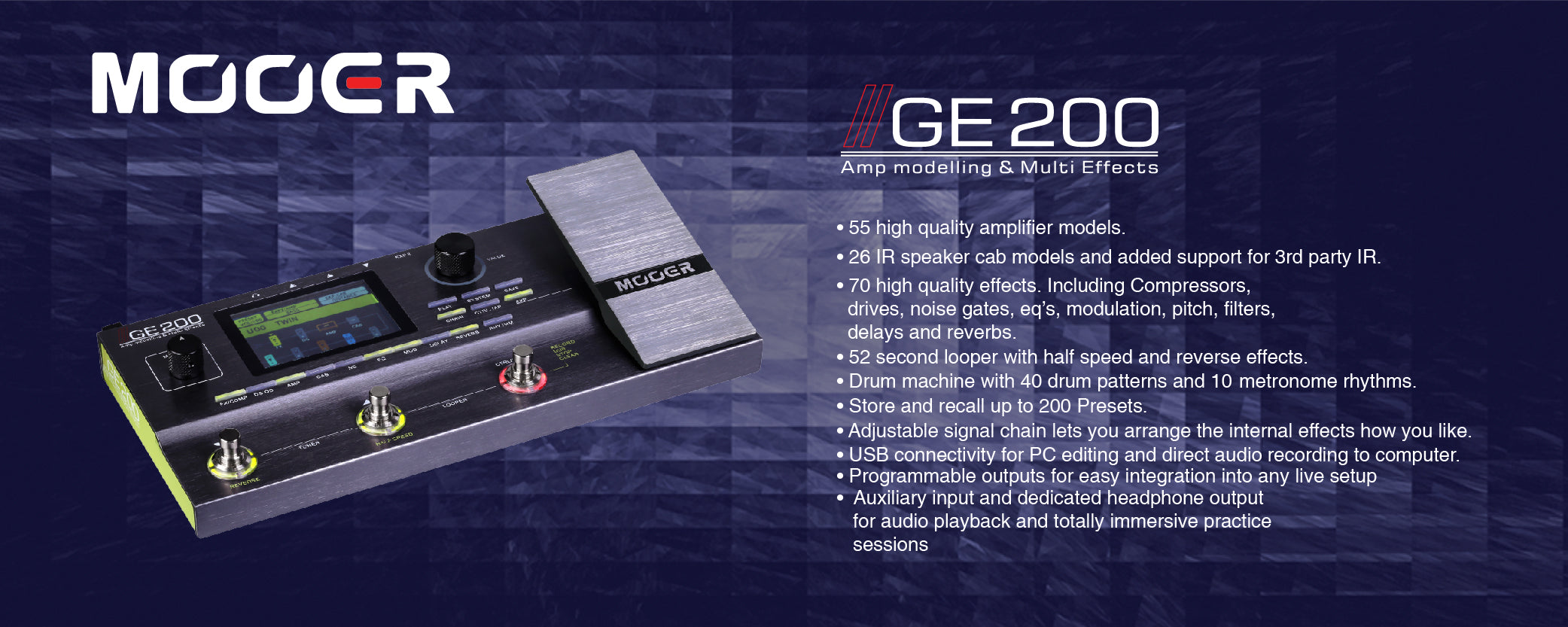 Mooer GE200 Amp Modeling & Multi Effect Processor