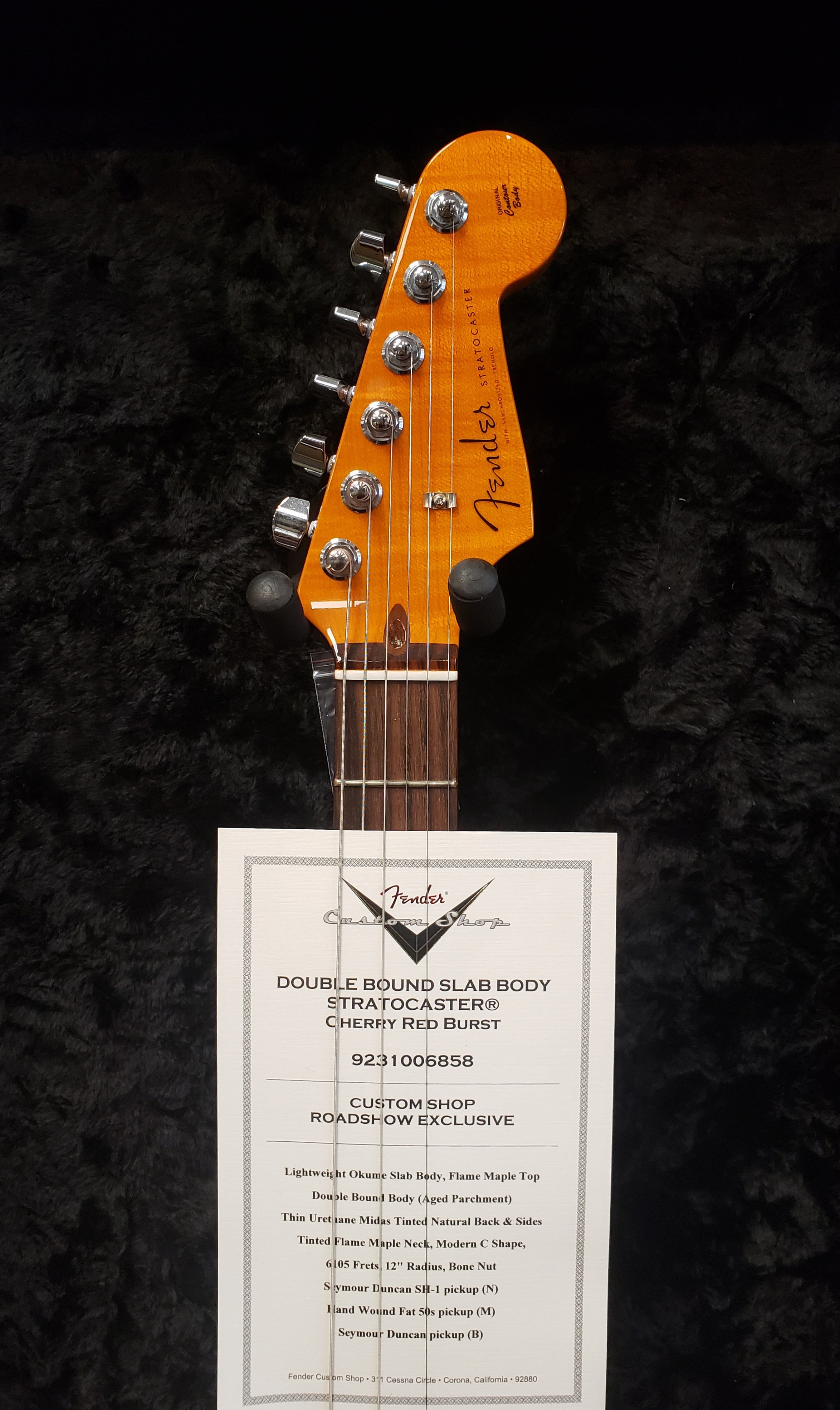 Fender Custom Shop Double Bound Slab Body HSH Stratocaster Cherry Red Burst 9231006858