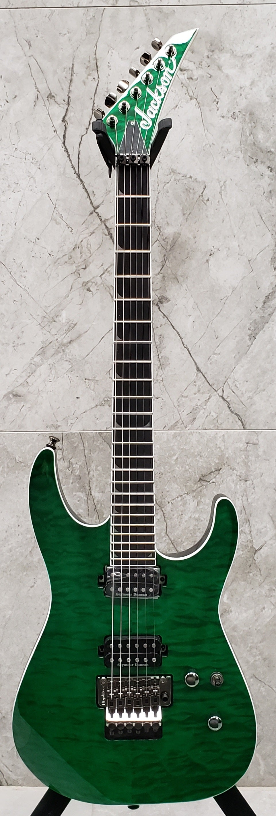 Jackson Pro Series Soloist SL2Q MAH Ebony Fingerboard Transparent Green 2914223587 SERIAL NUMBER ISJ2106943 - 7.2 LBS