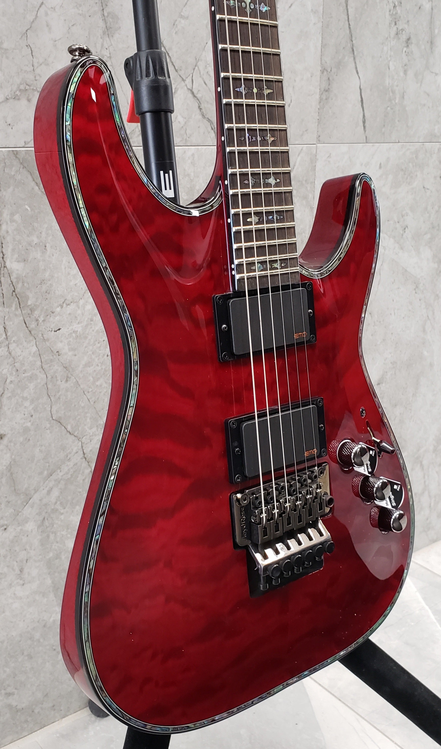 Schecter Hellraiser Series HR-C-1-FR-BCH Black Cherry Guitar with Floyd Rose and EMG 81TW/89 1794-SHC