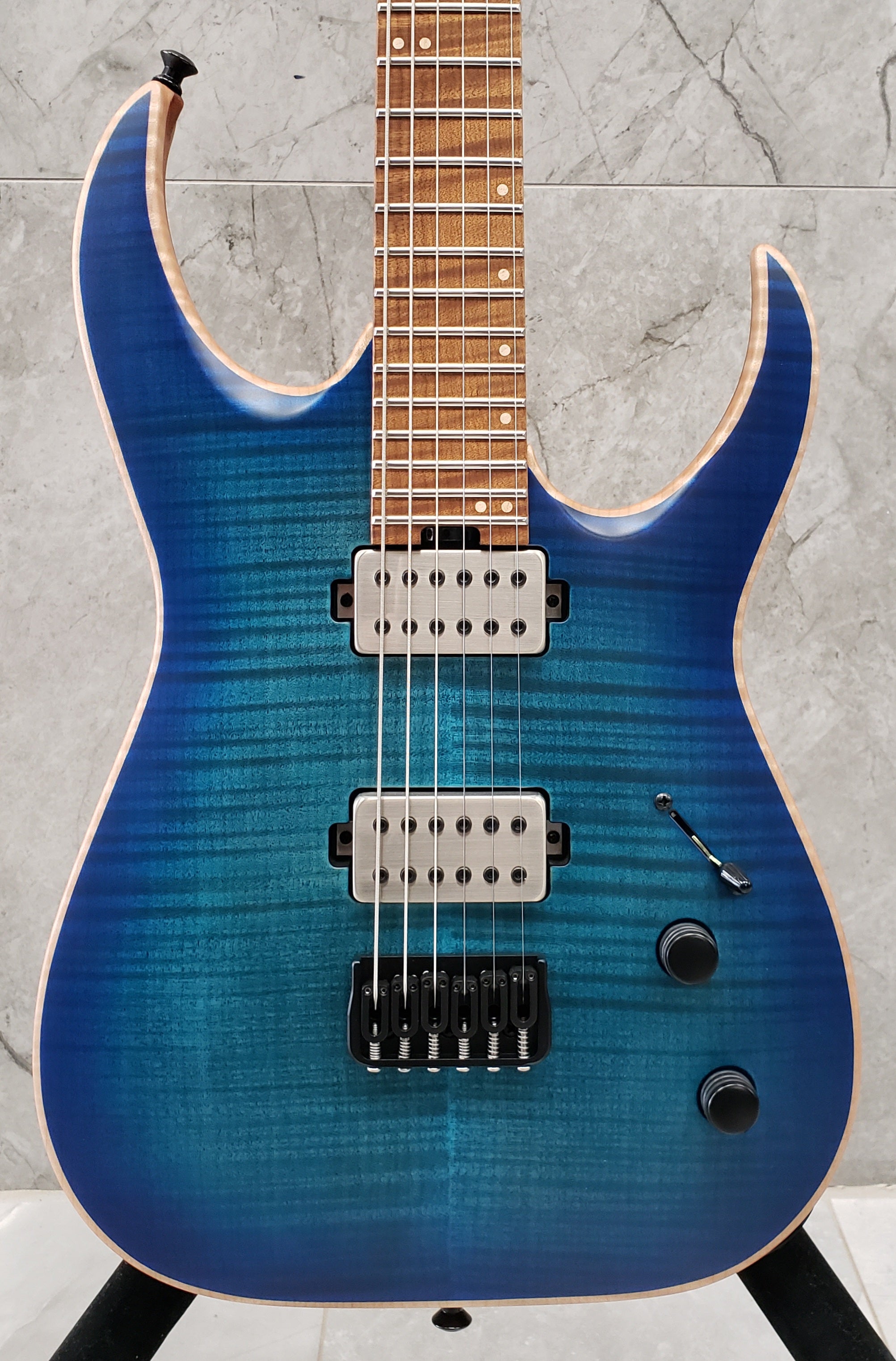 Jackson Custom Shop USA Signature Misha Mansoor Juggernaut HT6FM Caramelized Flame Maple Fingerboard, Satin Laguna Burst 2803366889 SERIAL NUMBER JMM1910790 - 7.2 LBS