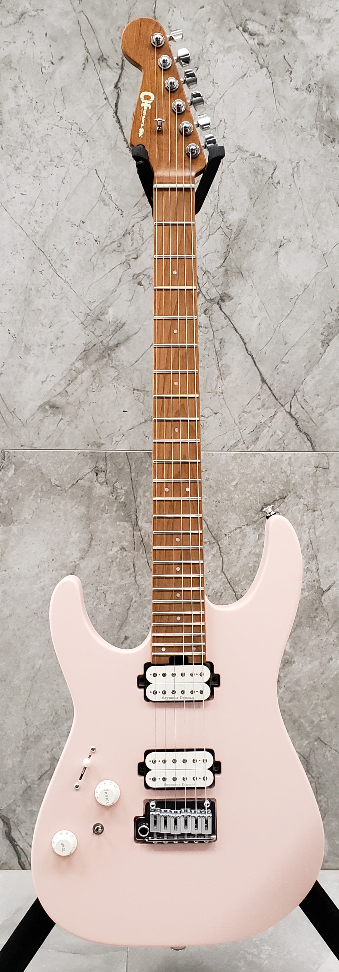 Charvel Left Handed Pro-Mod DK24 HH 2PT CM Caramelized Fingerboard Satin Shell Pink 2961411519