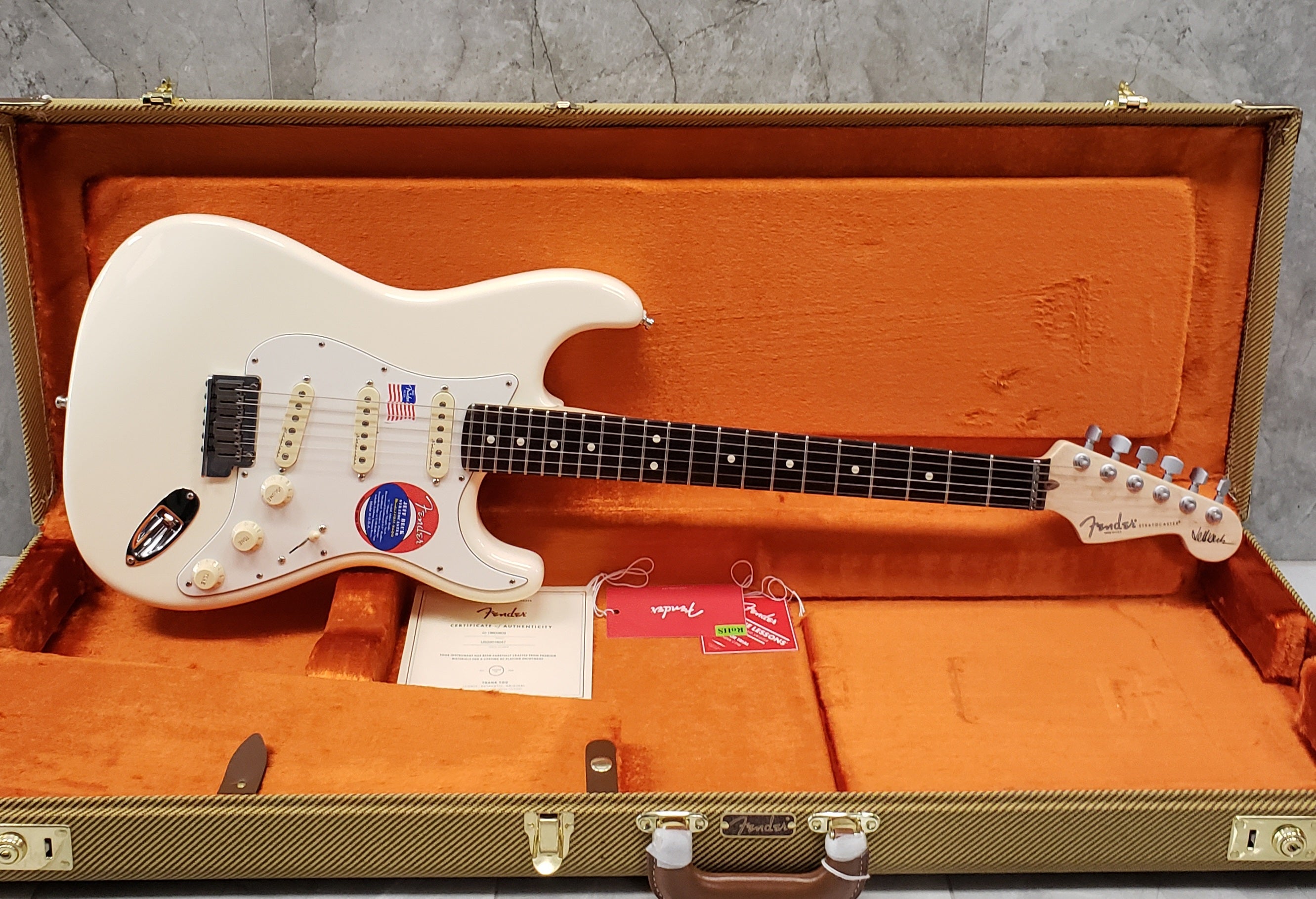 Fender Jeff Beck Stratocaster Rosewood Fingerboard Olympic White 0119600805 SERIAL NUMBER US23046229 - 8.2 LBS