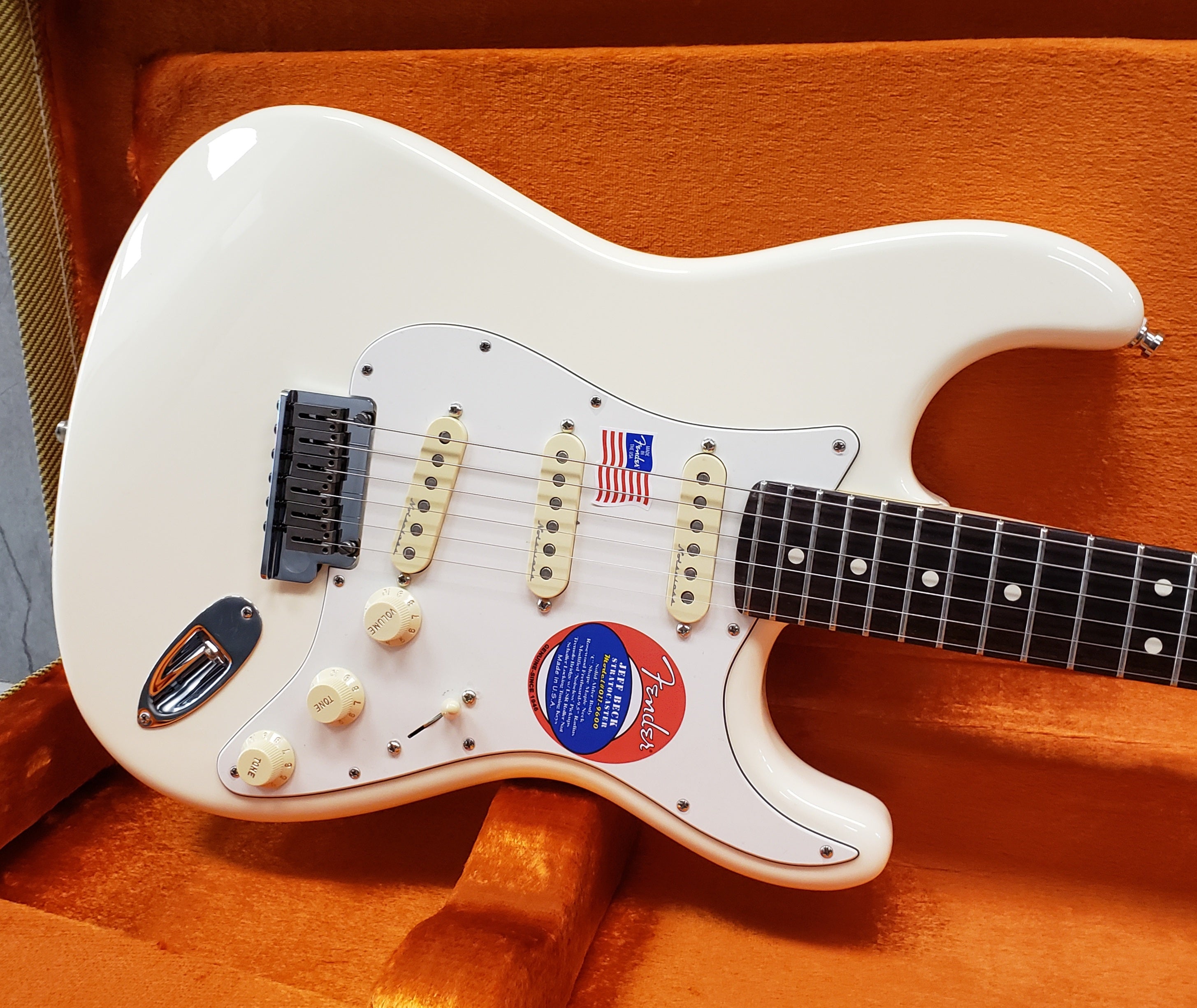 Fender Jeff Beck Stratocaster Rosewood Fingerboard Olympic White 0119600805 SERIAL NUMBER US23046229 - 8.2 LBS
