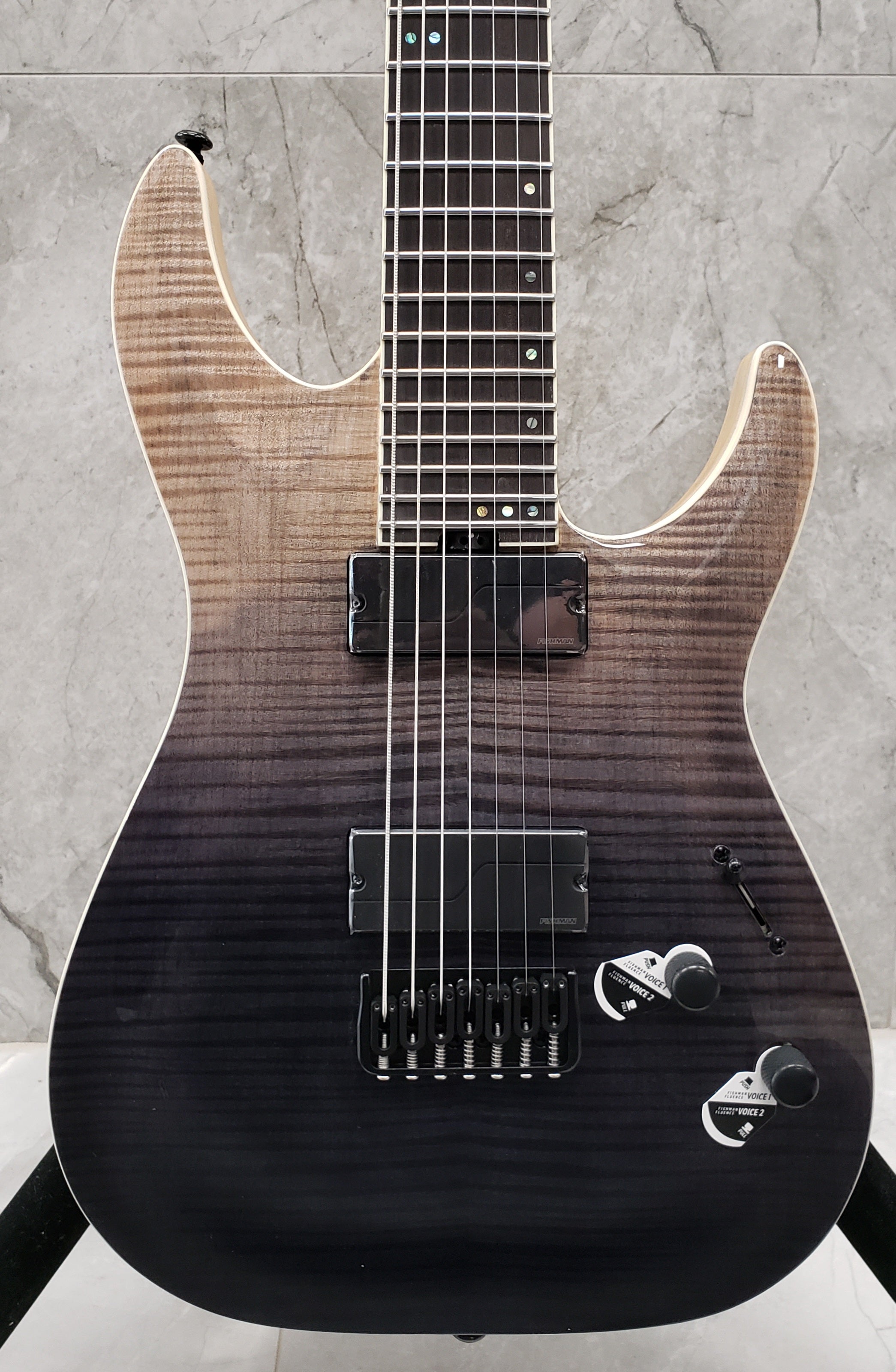 Schecter C-7 SLS Elite 7 String Black Fade Burst 1355-SHC