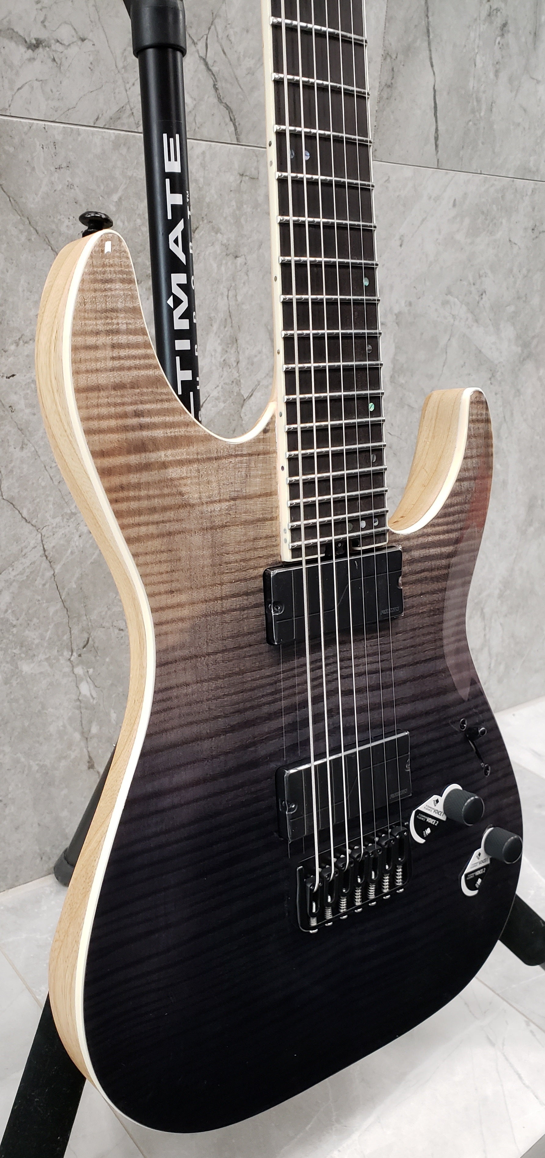 Schecter C-7 SLS Elite 7 String Black Fade Burst 1355-SHC