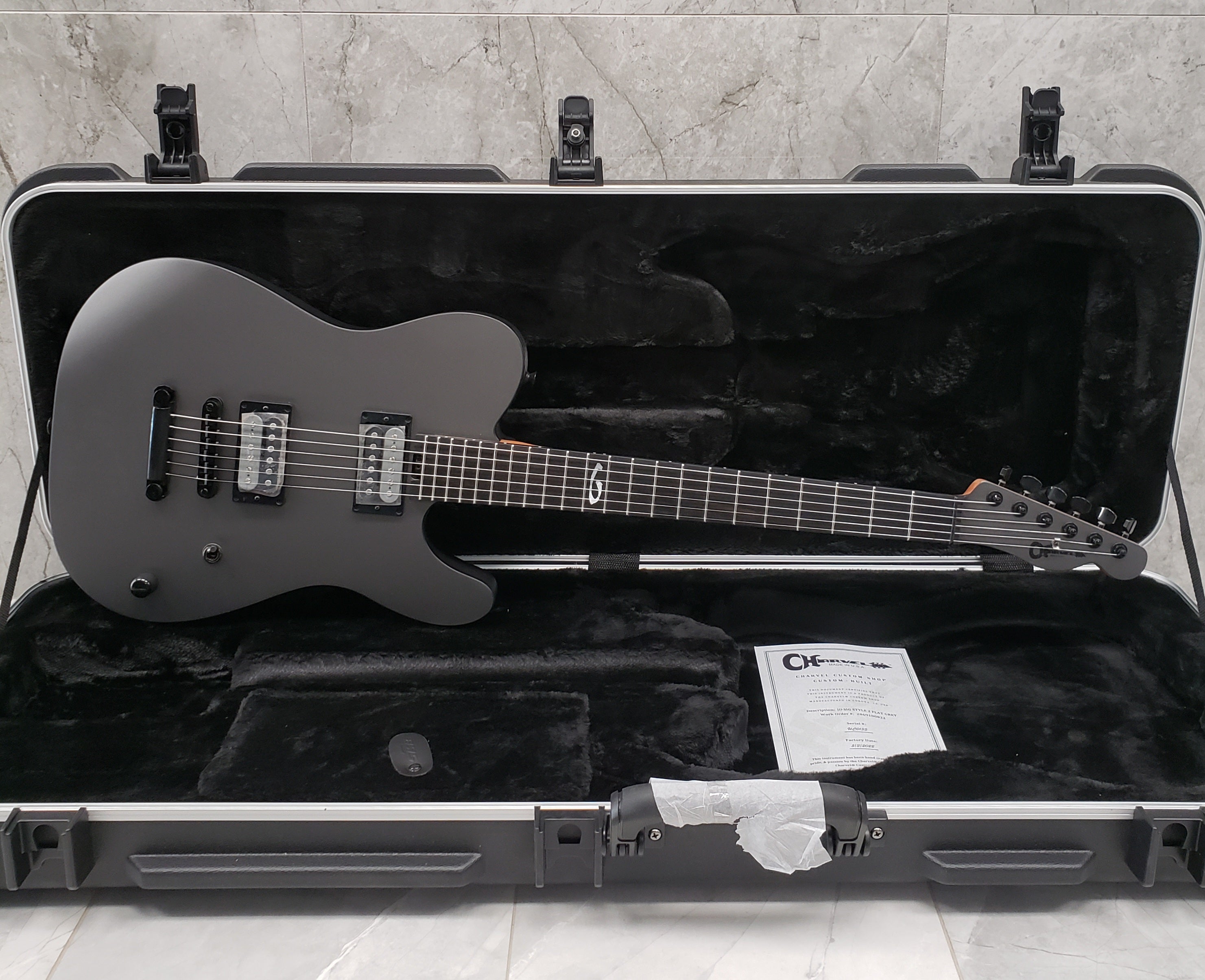 Charvel USA CUSTOM Shop Joe Duplantier Signature Model Ebony Fingerboard Satin Gray 2869100822 SERIAL NUMBER UC0135 - 8.8 LBS