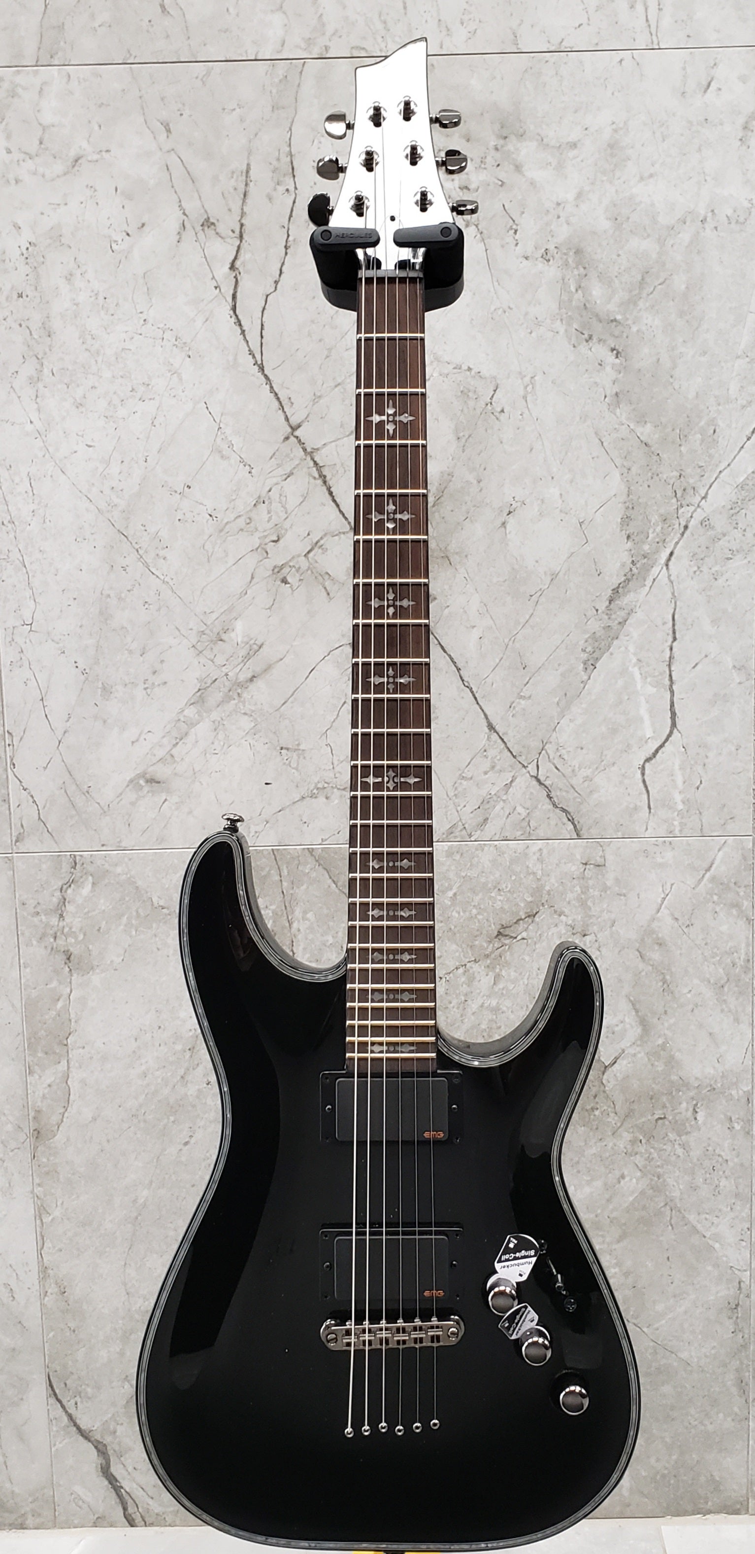 Schecter C-1 Hellraiser Series HR-C-1-BLK Gloss Black Guitar with EMG 81TW 89 Pickups 1787-SHC