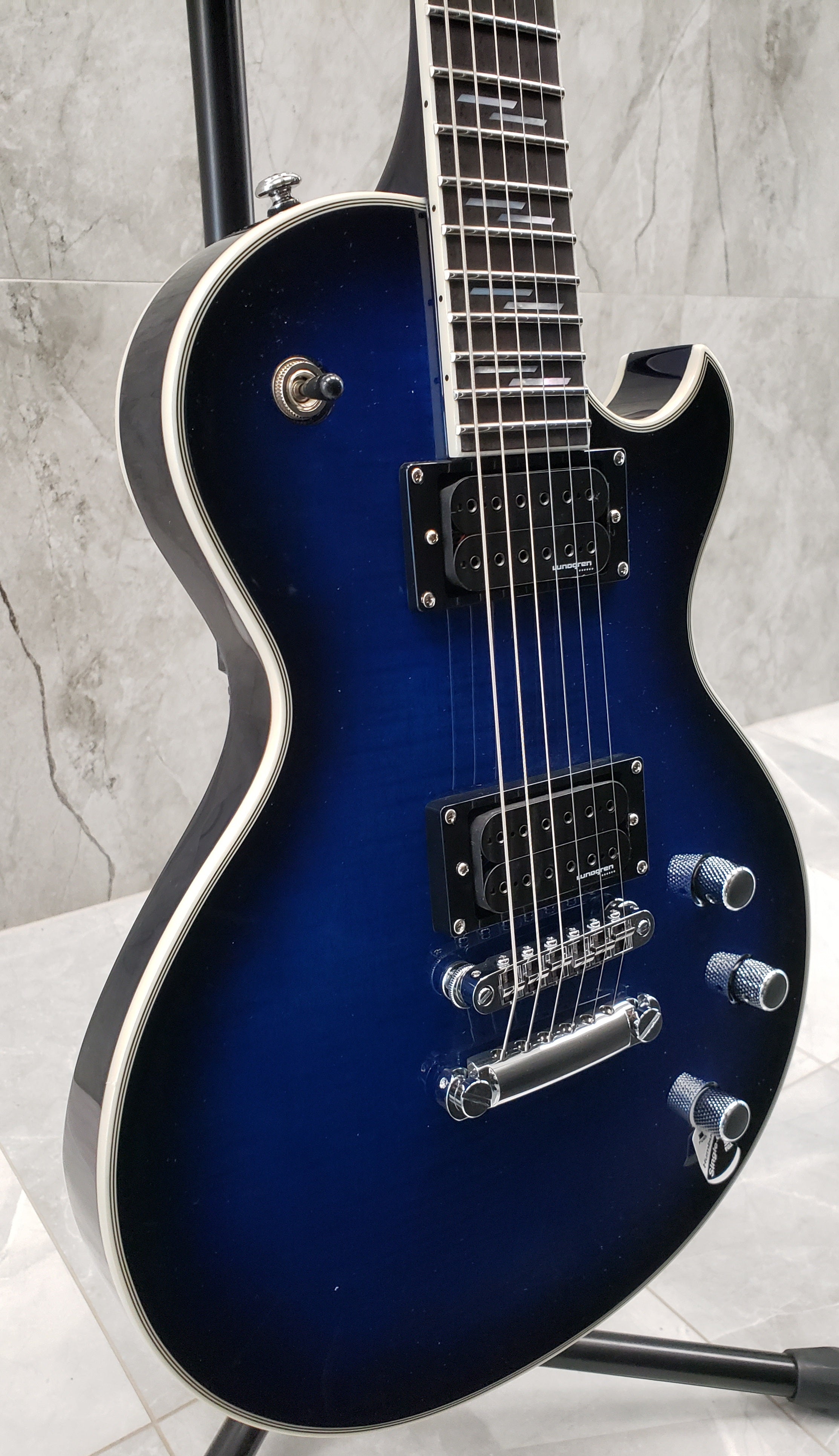 Schecter Solo-II Supreme in See Thru Blue Burst 2590-SHC