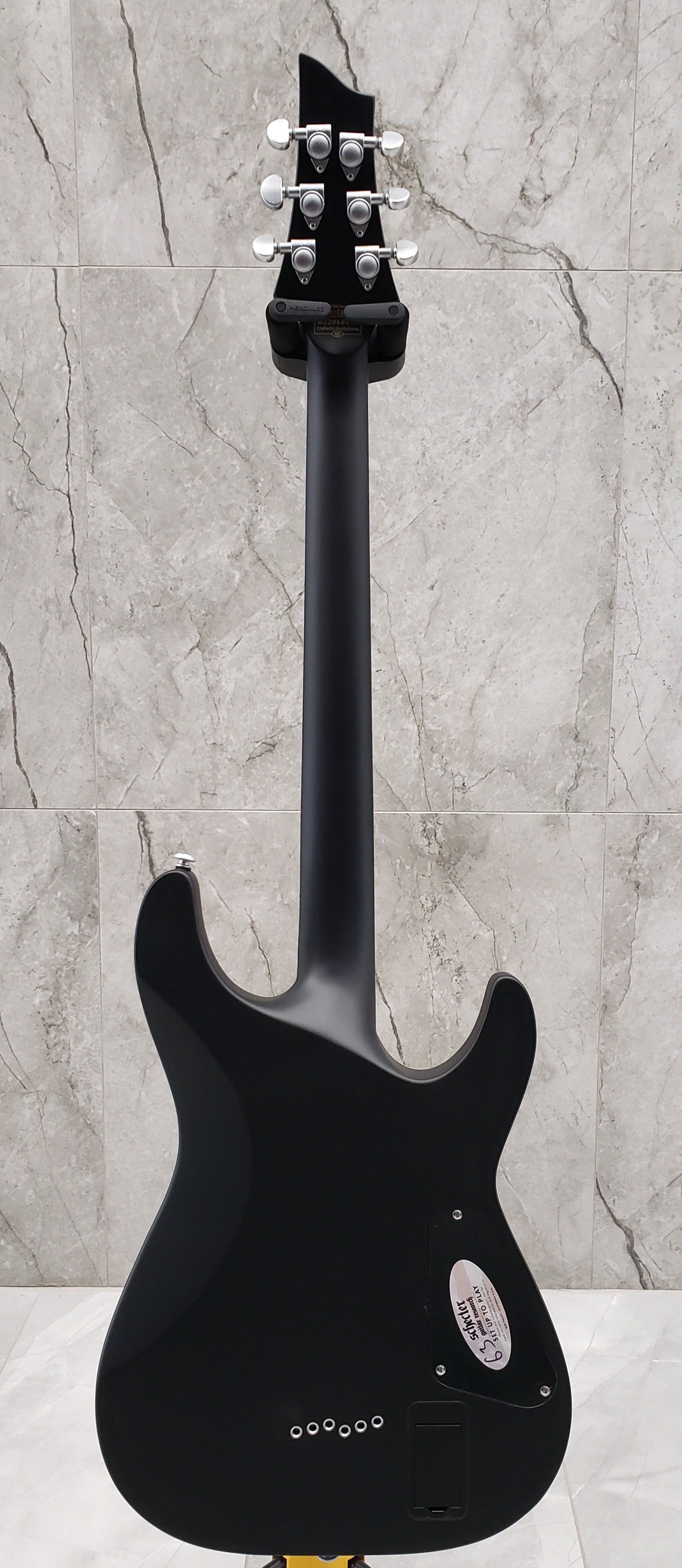 Schecter LEFT HANDED DAMIEN PLATINUM DAMIEN-PLAT-6-LH-SBK Satin Black Guitar with EMG 81, 85 Pickups 1182-SHC